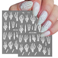 5D White Skull Nail Stickers