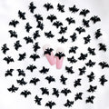 100-Piece Black Bat Nail Charms